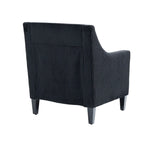 Fauteuil d'appoint moderne noir avec pieds en bois d'hévéa