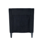 Fauteuil d'appoint moderne noir avec pieds en bois d'hévéa