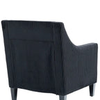 Fauteuil d'appoint moderne noir avec pieds en bois d'hévéa