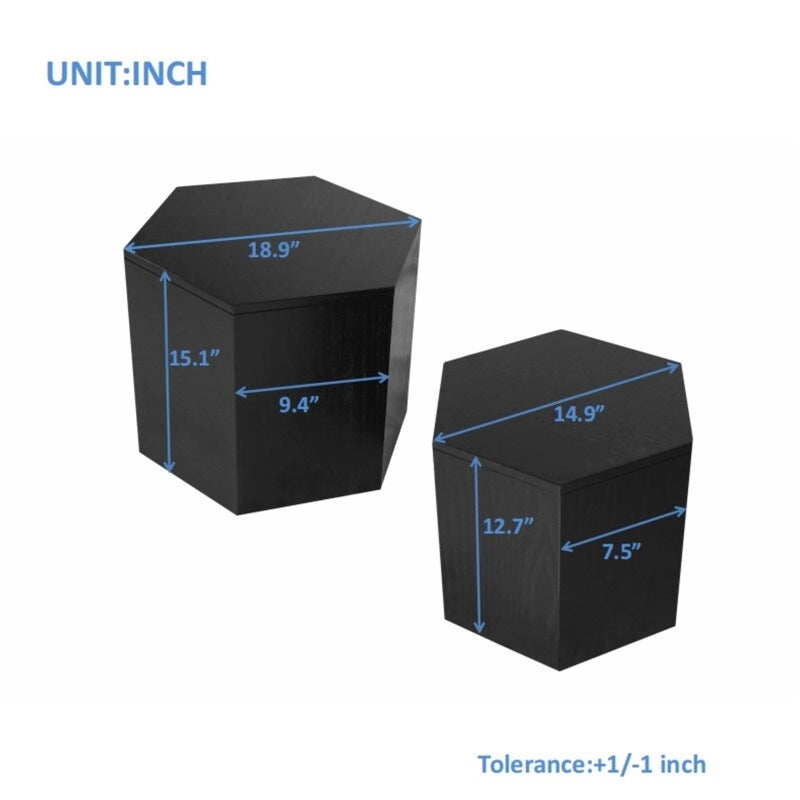 Tables gigognes (lot de 2) – MDF avec placage bois