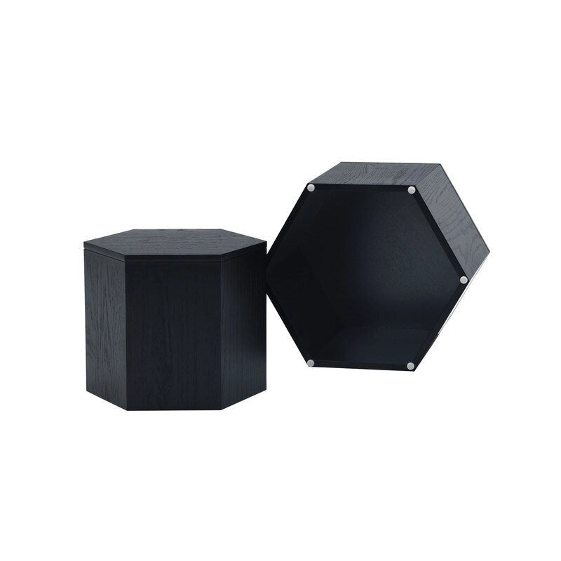 Tables gigognes (lot de 2) – MDF avec placage bois