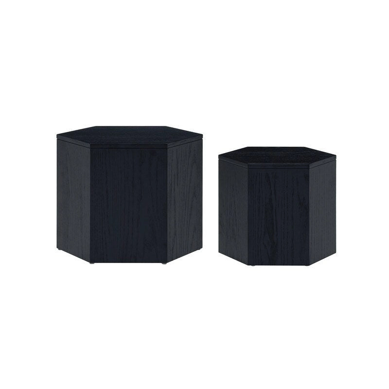 Tables gigognes (lot de 2) – MDF avec placage bois