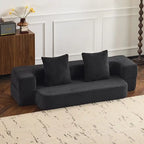 Canapé de sol transformable avec poufs ottomans