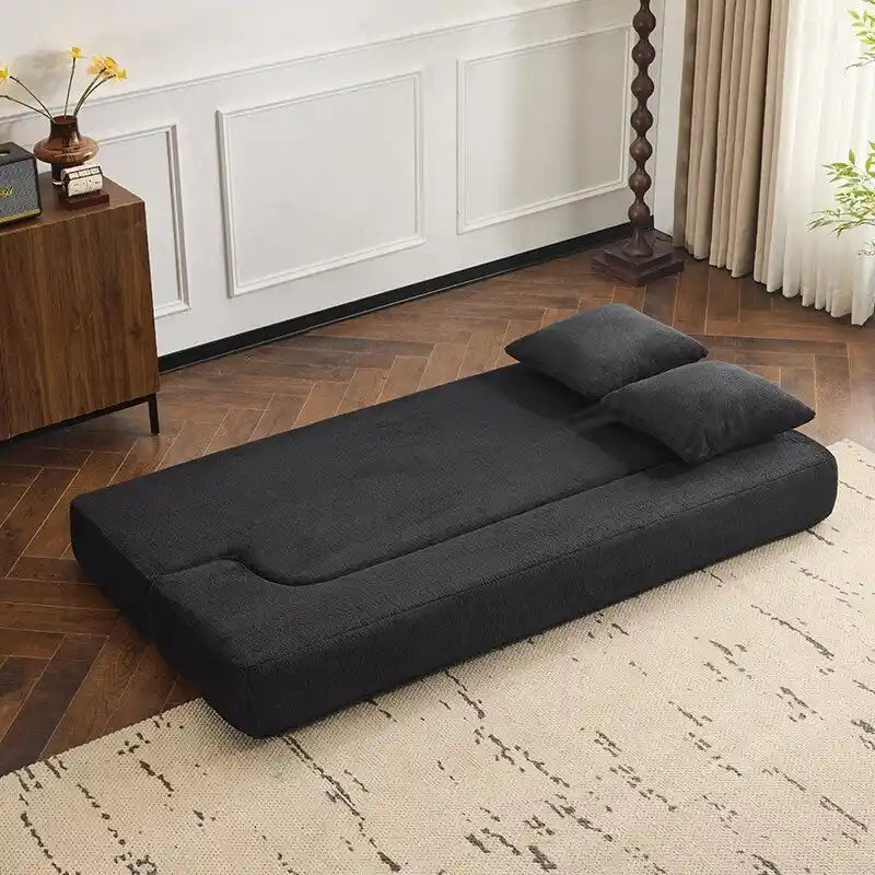 Canapé de sol transformable avec poufs ottomans