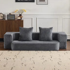 Canapé de sol transformable avec poufs ottomans