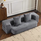 Canapé de sol transformable avec poufs ottomans