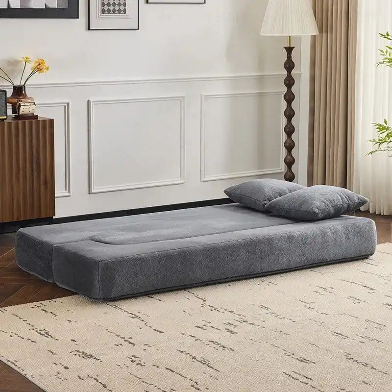 Canapé de sol transformable avec poufs ottomans
