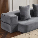 Canapé de sol transformable avec poufs ottomans