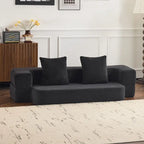 Canapé de sol transformable avec poufs ottomans