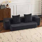 Canapé de sol transformable avec poufs ottomans