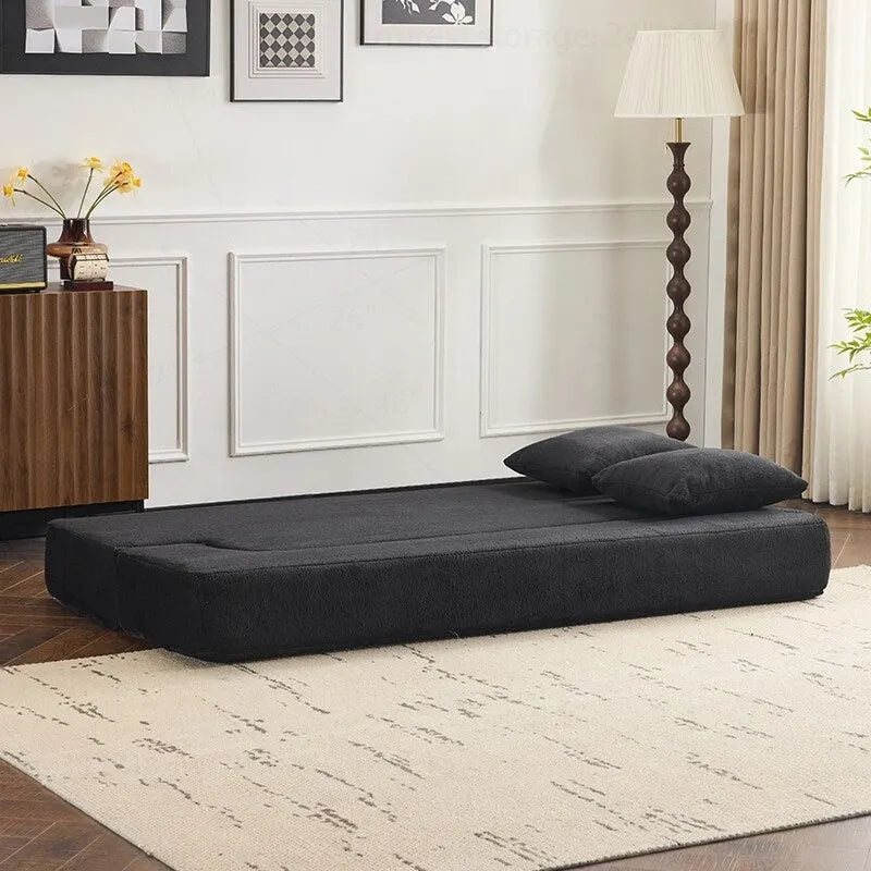 Canapé de sol transformable avec poufs ottomans
