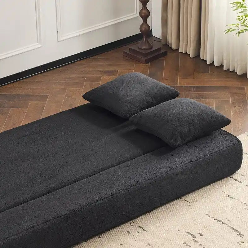 Canapé de sol transformable avec poufs ottomans
