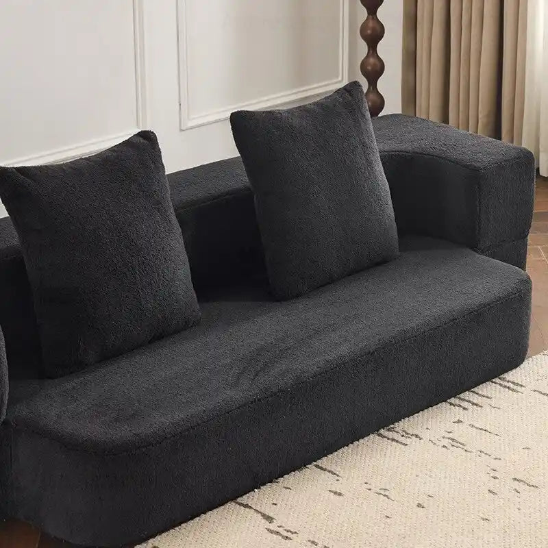 Canapé de sol transformable avec poufs ottomans