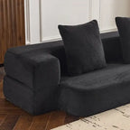 Canapé de sol transformable avec poufs ottomans