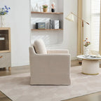 Fauteuil d'appoint pivotant rembourré avec coussin de dossier amovible
