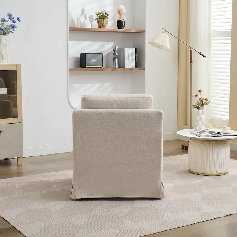 Fauteuil d'appoint pivotant rembourré avec coussin de dossier amovible