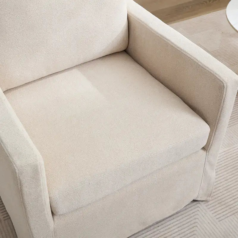 Fauteuil d'appoint pivotant rembourré avec coussin de dossier amovible