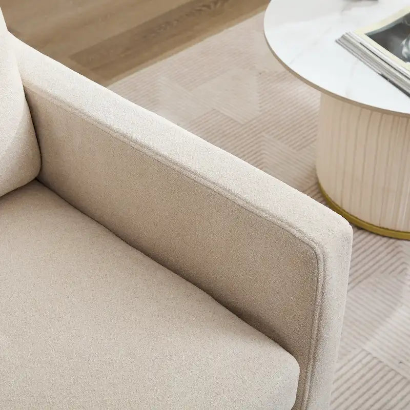 Fauteuil d'appoint pivotant rembourré avec coussin de dossier amovible