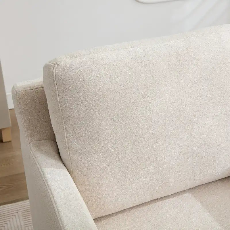 Fauteuil d'appoint pivotant rembourré avec coussin de dossier amovible
