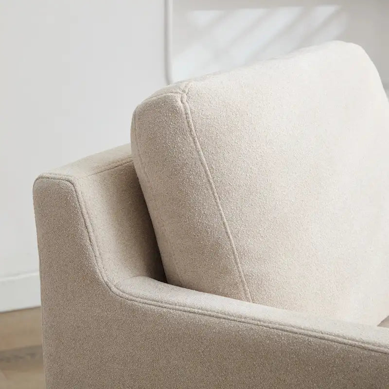 Fauteuil d'appoint pivotant rembourré avec coussin de dossier amovible