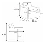 Fauteuil d'appoint pivotant rembourré avec coussin de dossier amovible