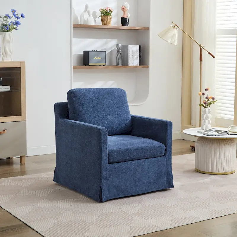 Fauteuil d'appoint pivotant rembourré avec coussin de dossier amovible
