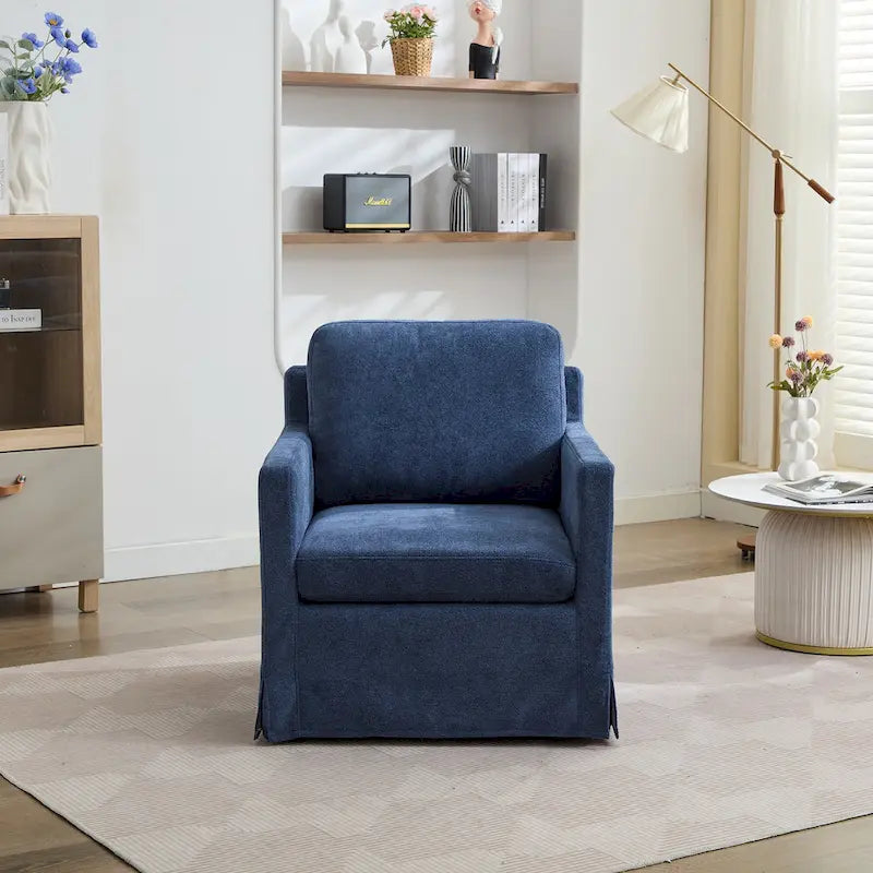 Fauteuil d'appoint pivotant rembourré avec coussin de dossier amovible