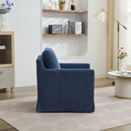 Fauteuil d'appoint pivotant rembourré avec coussin de dossier amovible