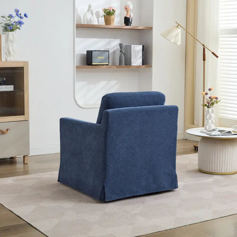 Fauteuil d'appoint pivotant rembourré avec coussin de dossier amovible