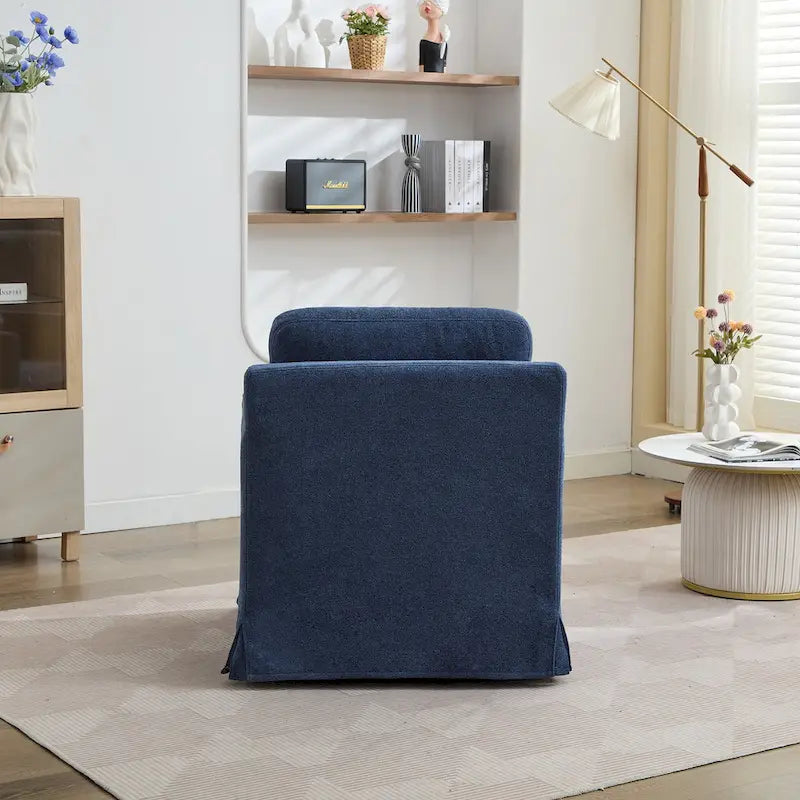 Fauteuil d'appoint pivotant rembourré avec coussin de dossier amovible