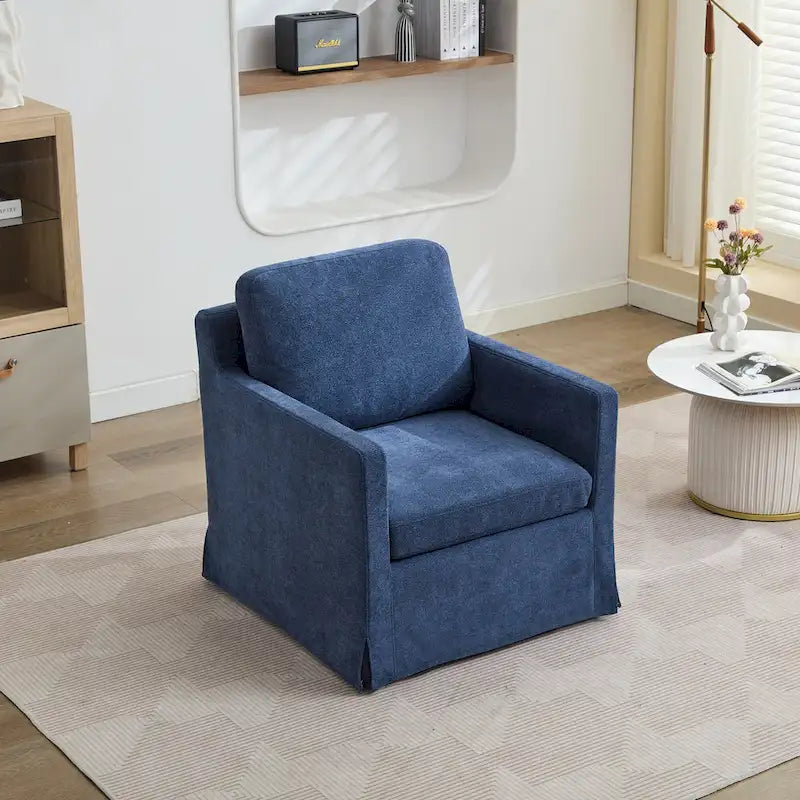 Fauteuil d'appoint pivotant rembourré avec coussin de dossier amovible