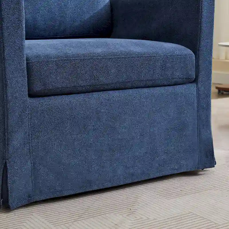 Fauteuil d'appoint pivotant rembourré avec coussin de dossier amovible