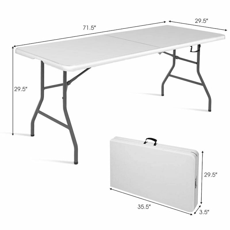 Table pliante 6 pieds portable plastique intérieur extérieur
