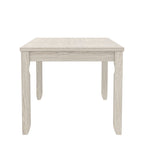 Table à manger en bois massif gris avec pieds carrés, table de cuisine de style ferme de 160 cm pour 4-6 personnes