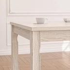 Table à manger en bois massif gris avec pieds carrés, table de cuisine de style ferme de 160 cm pour 4-6 personnes