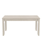 Table à manger en bois massif gris avec pieds carrés, table de cuisine de style ferme de 160 cm pour 4-6 personnes