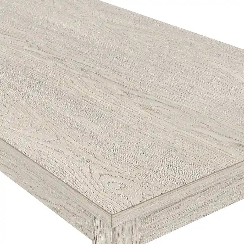 Table à manger en bois massif gris avec pieds carrés, table de cuisine de style ferme de 160 cm pour 4-6 personnes