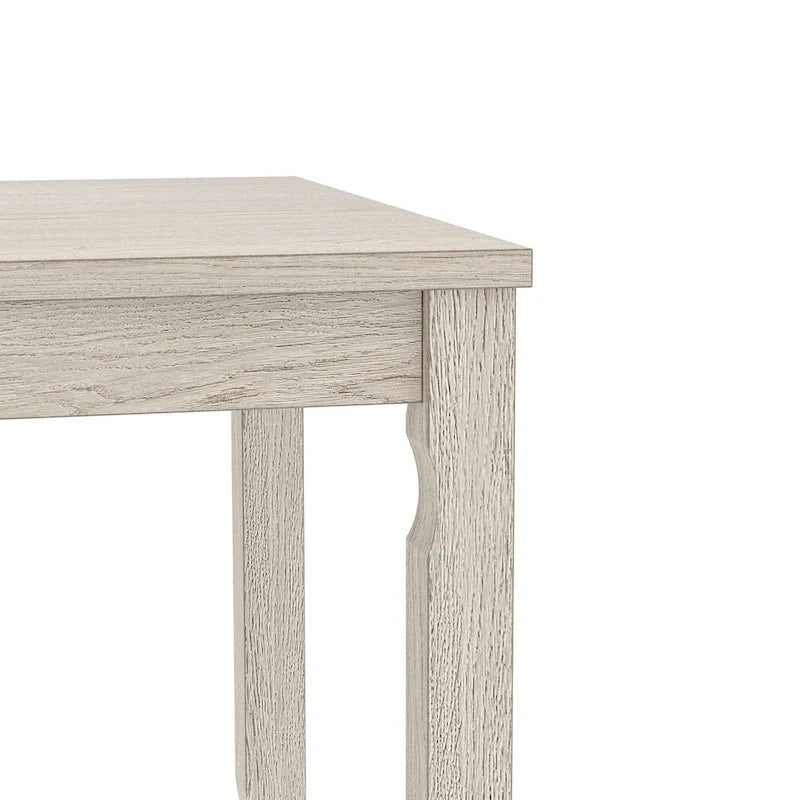 Table à manger en bois massif gris avec pieds carrés, table de cuisine de style ferme de 160 cm pour 4-6 personnes