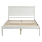 Cadre de lit plateforme complet avec tête de lit – Bois de pin et MDF, Espresso/Blanc/Chêne