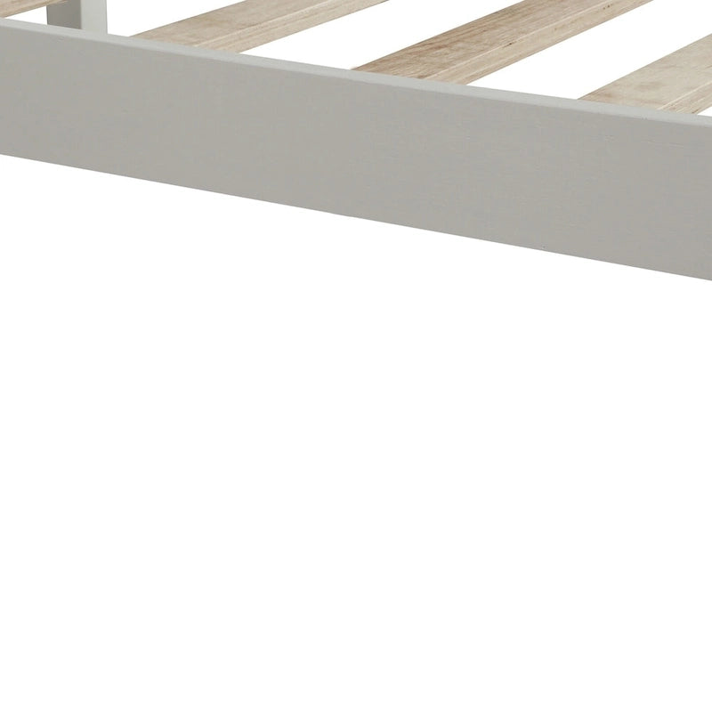 Cadre de lit plateforme complet avec tête de lit – Bois de pin et MDF, Espresso/Blanc/Chêne