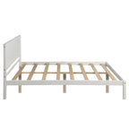 Cadre de lit plateforme complet avec tête de lit – Bois de pin et MDF, Espresso/Blanc/Chêne