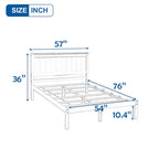 Cadre de lit plateforme complet avec tête de lit – Bois de pin et MDF, Espresso/Blanc/Chêne