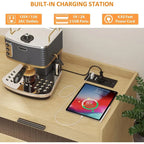 Meuble Buffet avec Éclairage LED et Prises de Courant