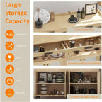 Meuble Buffet avec Éclairage LED et Prises de Courant