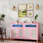 Meuble Buffet avec Éclairage LED et Prises de Courant