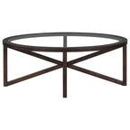 Table d'appoint à plateau en verre et piètement en bois