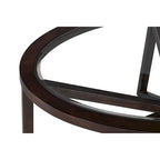 Table d'appoint à plateau en verre et piètement en bois