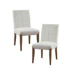 Lot de 2 chaises de salle à manger capitonnées couleur crème