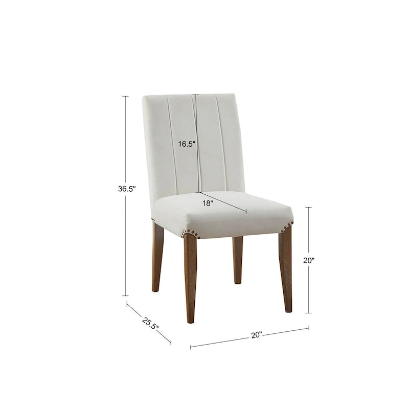 Lot de 2 chaises de salle à manger capitonnées couleur crème