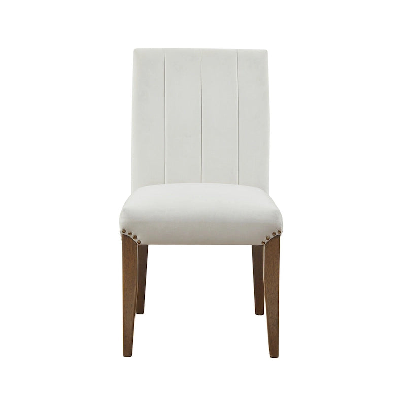 Lot de 2 chaises de salle à manger capitonnées couleur crème